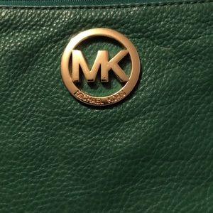 Michael Kors Green Leather Clutch